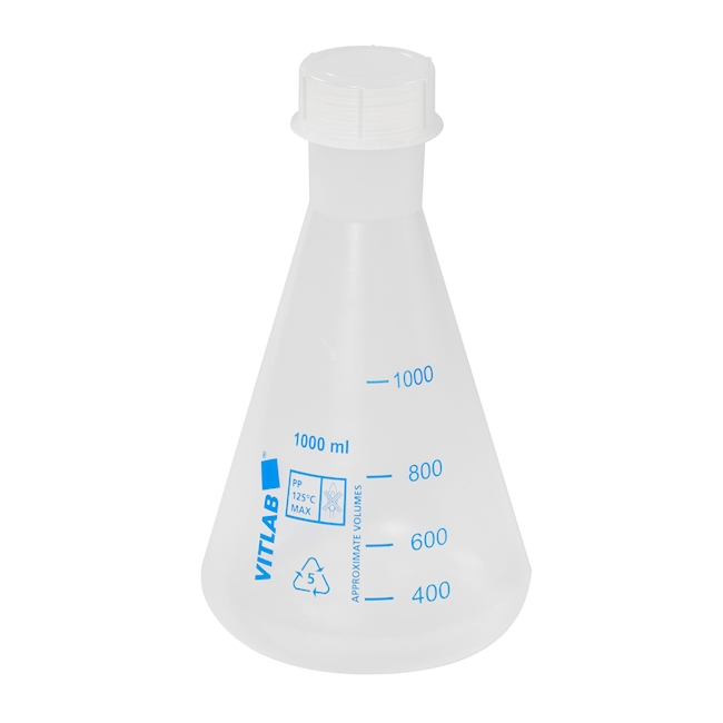 Fiole erlenmeyer plastique en polypropylène (PP), LAB-ONLINE® - Materiel  pour Laboratoire