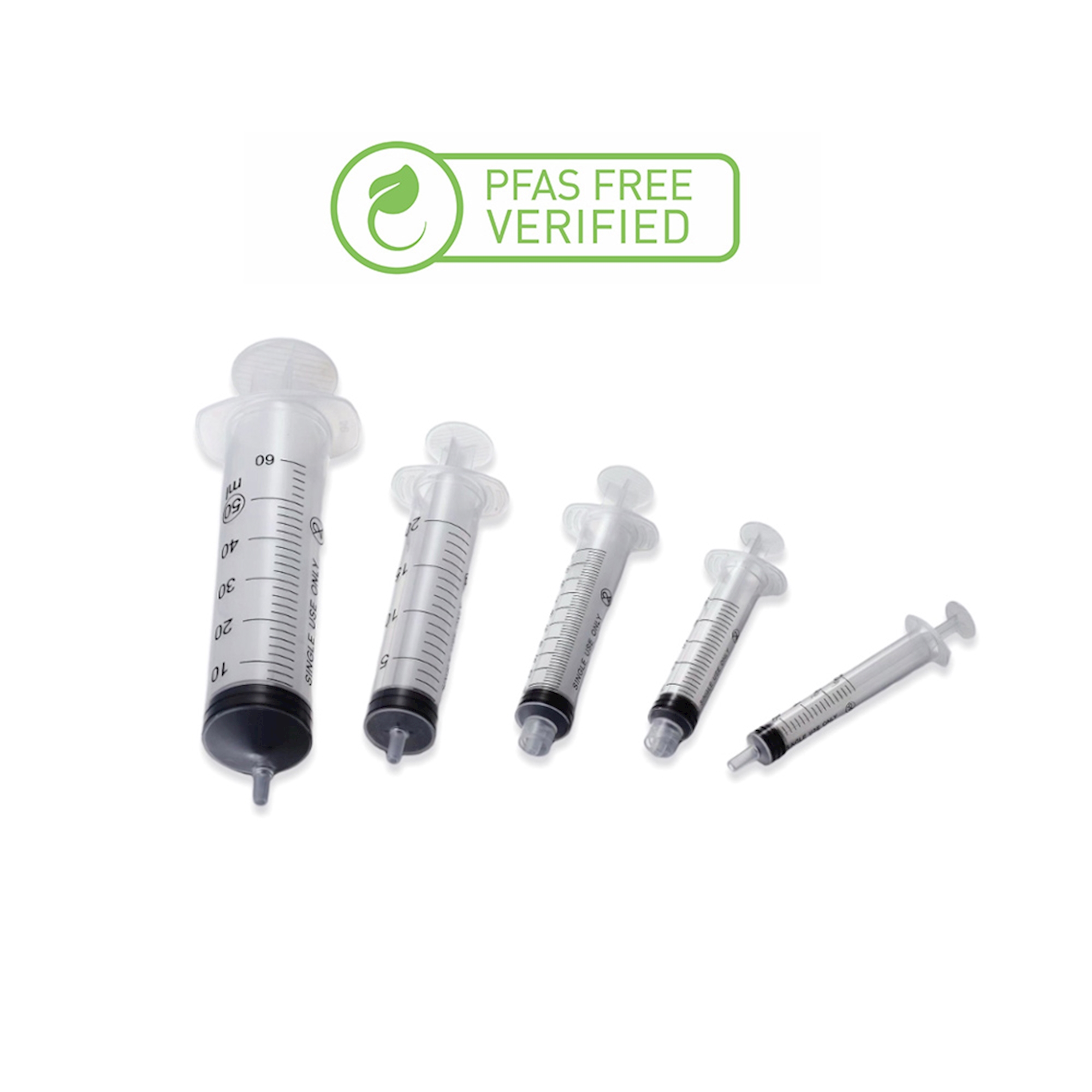Labor Spritzen 5mL, PFAS FREE - Polypropylen (PP) Luer-Lock