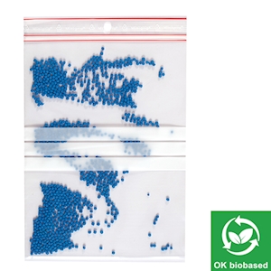 Minigrip Bio Druckverschlussbeutel mit drei Beschriftungsfeldern, PE 50 µ