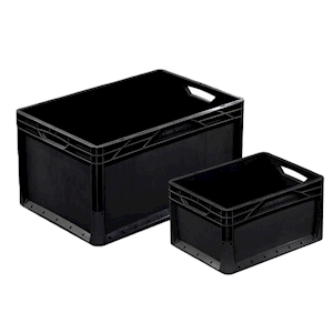 Bac euronorme PP-R noir 600×400×220 mm